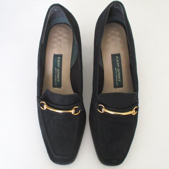 Easy Spirit Anti-Gravity Womens Black Suede Loafer w/2" Block Heel - Size 8M - Picture 4 of 10